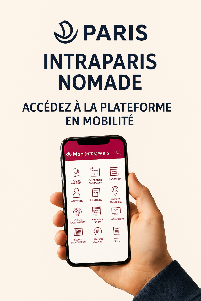 Application IntraParis Nomade sur smartphone pour un accès mobile aux services RH de la Ville de Paris